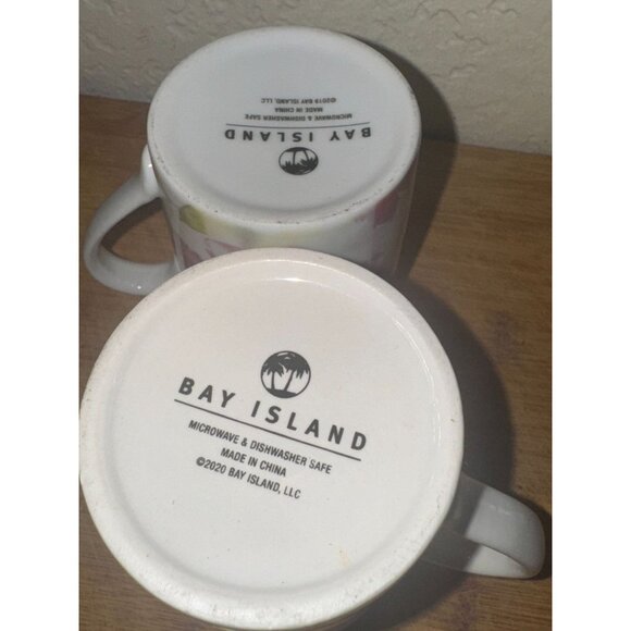 Bay Island Floral Love Is Patient Ceramic Mugs Set Of 2 Microwave & Dishwasher S - Picture 4 of 6